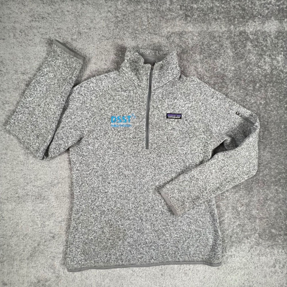 Patagonia Better Sweater 1/4 Zip Fleece Pullover Grey DSST Logo Mens Large 25617